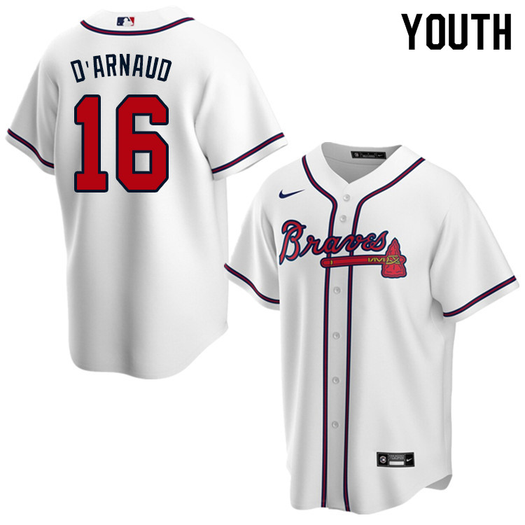 Nike Youth #16 Travis d'Arnaud Atlanta Braves Baseball Jerseys Sale-White